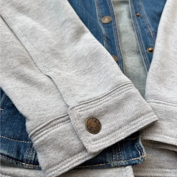 NorthStyle Denim Jacket with Gray Hood - Picture 2 of 6